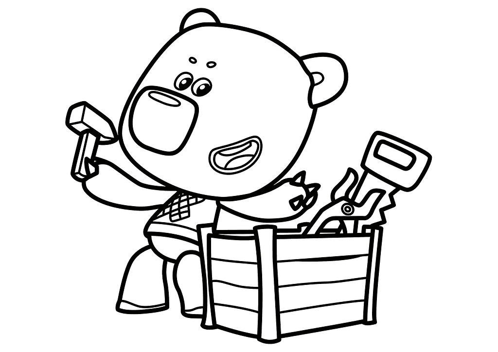 We Bare Bears Kesha And His Tools Coloring Page