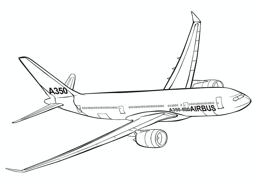 Airplane Airbus A France Coloring Page