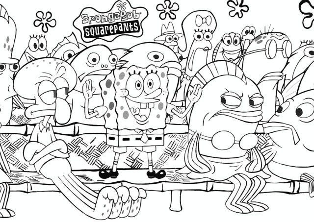 SpongeBob fan Coloring Page - SpongeBob