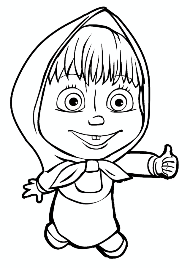 Machine Approval Coloring Page - Masha and the Bear
