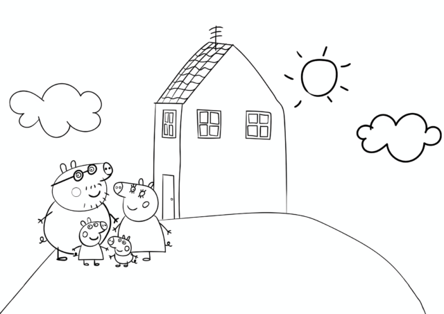 Peppa's house Coloring Page - Peppa Pig