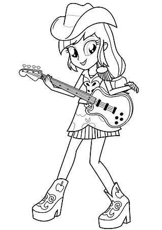 Applejack (MLP) with a Guitar