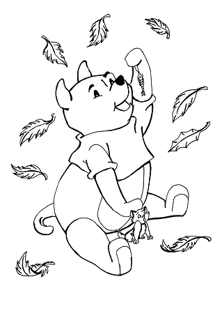 Autumn: Winnie the Pooh and His Kitten