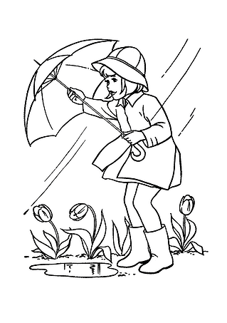 Autumn: Girl with Umbrella