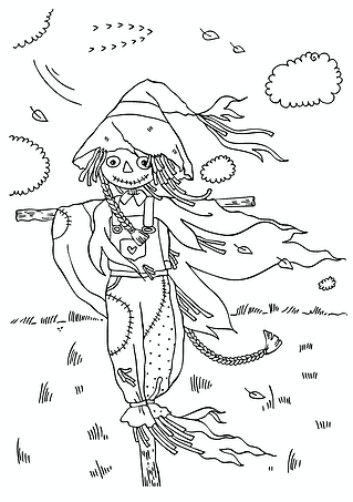 Autumn: Scarecrow with Pigtails