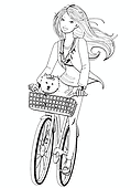 Barbie Cycling with a Pet