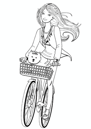 Barbie Cycling with a Pet