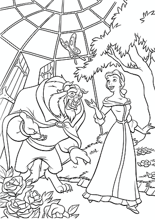 Belle and the Beast in the Garden