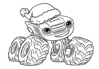 Blaze: Flash in Christmas Hat