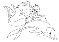 Ariel (Disney Princess) Rides a Dolphin