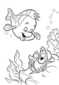 Ariel (Disney Princess): Flounder and Sebastian
