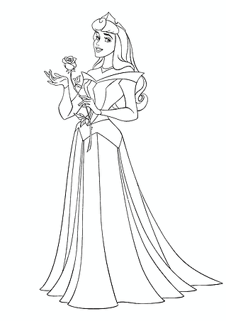 Aurora (Disney Princess) with a Rose