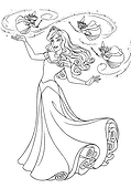 Fairies Circling Over Aurora (Disney Princess)