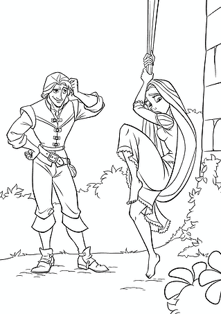 Rapunzel Princess is Afraid to Come Down