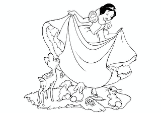 Snow White Princess Sings to the Animals