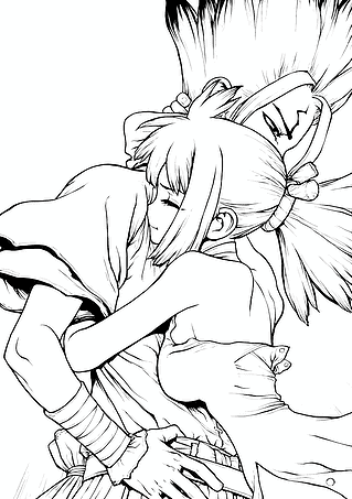 Senku Ishigami and Kohaku (Dr. Stone)