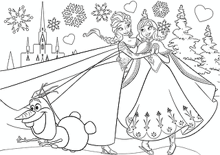 Anna and Elsa (frozen) at the Skating Rink