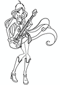 Flora (Winx Club) with a Guitar