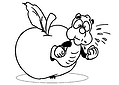 Worm Eats His Apple-lunch