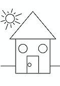 Geometric Shapes: House and the Sun