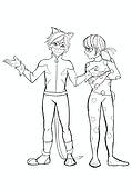 Lady Bug and Cat Noir