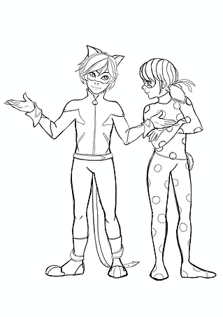Lady Bug and Cat Noir