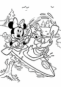 Daisy Duck and Minnie Mouse on a Boat