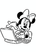 Minnie Mouse at the Laptop
