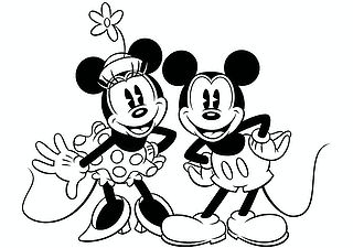 Minnie and Mickey Mouse From An Old Cartoon