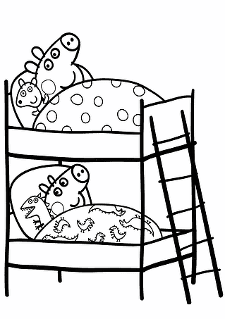 Peppa Pig and George in Cribs