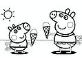 Peppa Pig and George Eating Ice Cream