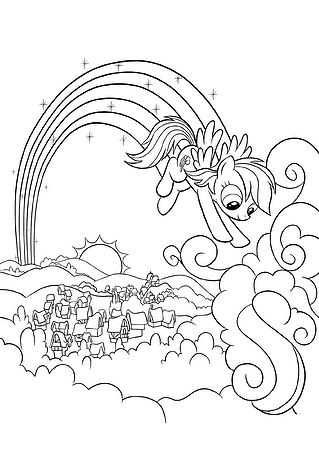 Rainbow Dash: Flying Over the Countryside