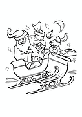 Santa with Children on a Sleigh