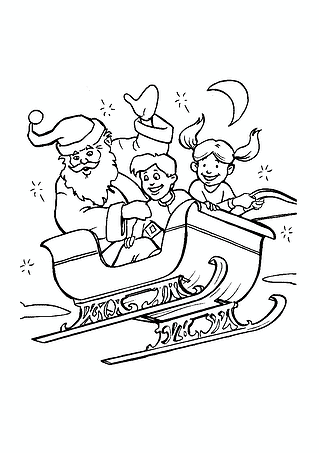 Santa with Children on a Sleigh