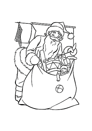 Santa Collects a Bag of Presents