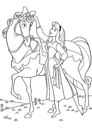 Sleeping Beauty: Aurora Takes Care of a Horse