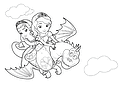 Sofia the First Flying on a Dragon