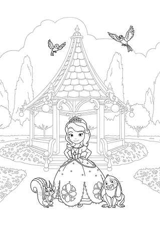 Sofia the First in Front of the Gazebo