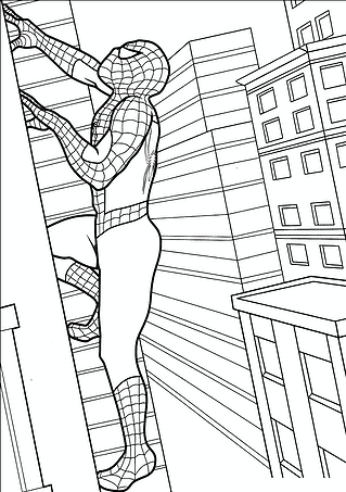 Spiderman Climbs on the Roof