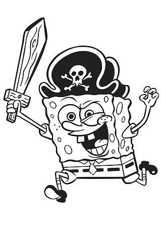 Spongebob Squarepants in a Pirate Costume