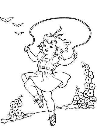 Summer: Girl is Jumping Rope