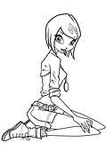 Tecna (Winx Club) Sits on Her Knees