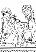 Elsa and Anna (frozen) in the Company of Olaf