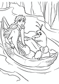 Frozen: Anna and Olaf in a Boat