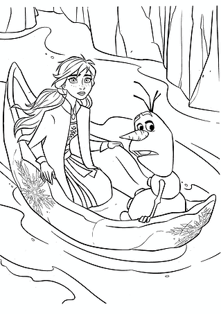 Frozen: Anna and Olaf in a Boat