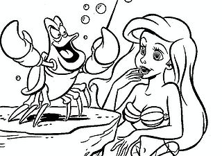 Little Mermaid and Sebastian