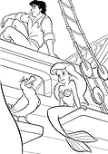Little Mermaid, Eric and Scuttle on the Ship