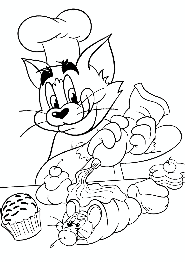 Tom and Jerry Handshake Coloring Page