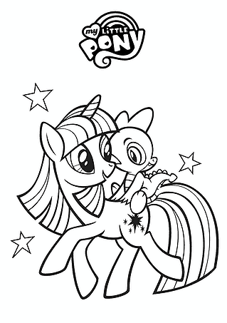 Spike on Twilight Sparkle’s Back