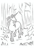 Unicorn in Enchanted Forest